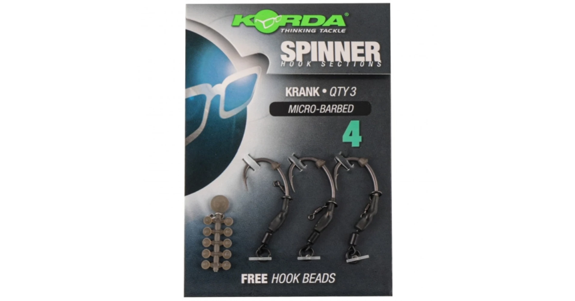 Korda Spinner Hook Sections Krank Előkötött Horog
