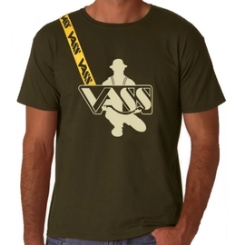 Vass-Tex Cotton Printed T-Shirt with Yellow Strap Green Póló