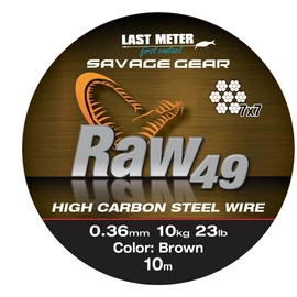 Savage Gear Acélelőke Raw49 Steelwire (10m, Barna)