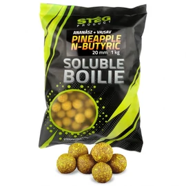 Stég Product Soluble Boilie 20mm Pineapple-N-Butyric 1kg