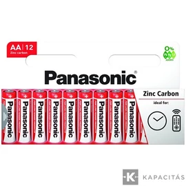 Panasonic Red Zinc AA Ceruza 1,5V Tartós Elem (12db)