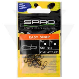 Spro Matte Black Easy Snap Kapocs