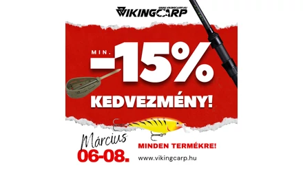 Min. -15% kedvezmény minden termékre 3 napig a VikingCarp.hu webshopban!