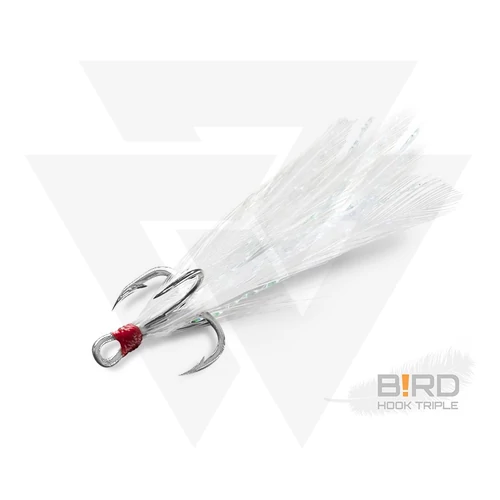 Delphin B!RD Hook TRIPLE / 3db fehér tollak