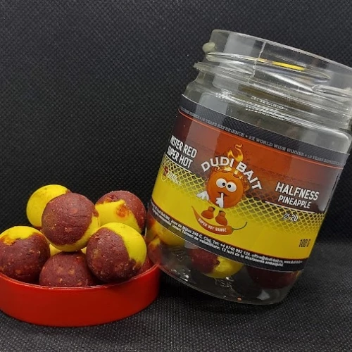 Dudi Baits Kikönnyített Horogcsali Hook Boilies "Mister Red" Halfness Ananász (100g)