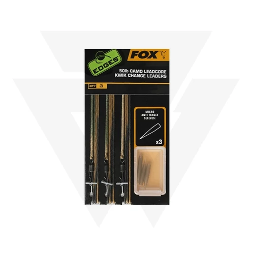 FOX Edges Camo Leadcore Kwik Change Leaders Előkötött Leadcore (3db)