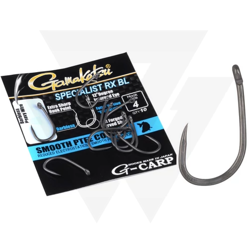 Gamakatsu G-Carp Spec RX Hooks Barbless Grey Szakáll Nélküli Horog