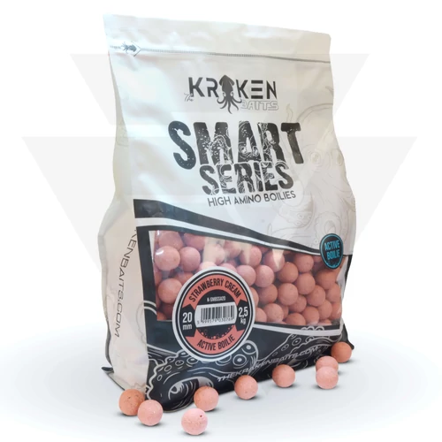 The Kraken Baits Smart Series Strawberry Cream Active Boilie (2,5kg)