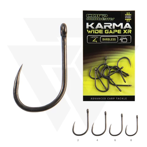 Carp Academy Szakáll Nélküli Horog Karma Wide Gape XR Barbless