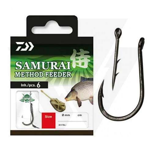 Daiwa Előkötött Method Feeder Horog Csalitüskével Samurai