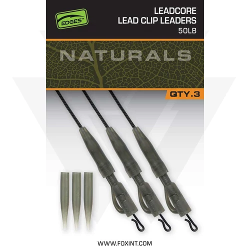 Fox Előkötött Leadcore Naturals PG Lead Clip Leaders (3db) - 50lb