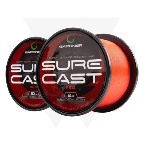 Gardner Surecast Monofil Főzsinór Red (Piros)