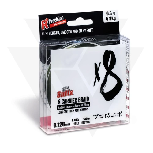 Sufix X8 Braided Fonott Zsinór (135m) - 0,128mm