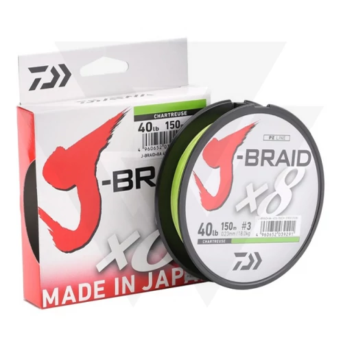 Daiwa J-Braid X8 Chartreuse Fonott Zsinór (150m)