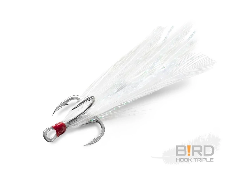 Delphin B!RD Hook TRIPLE / 3db fehér tollak