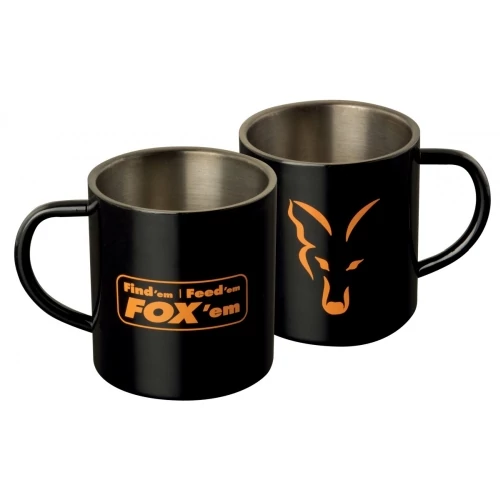 FOX Stainless Black XL Rozsdamentes acélbögre
