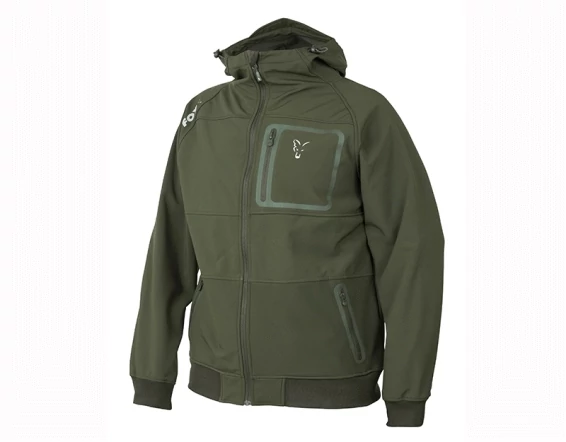 FOX Collection Green & Silver Shell Hoodie Softshell Kabát