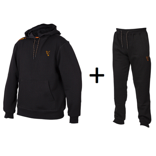 FOX Collection Black & Orange Jogger + Hoodie Melegítő Szett