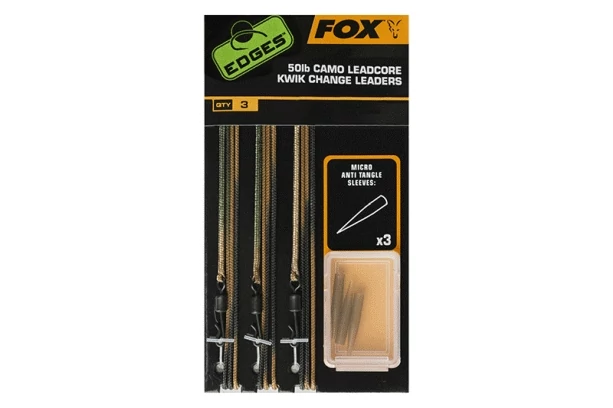 FOX Edges Camo Leadcore Kwik Change Leaders Előkötött Leadcore (3db)