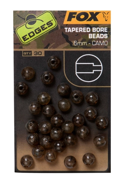 FOX Gumigyöngy Edges Camo Tapered Bore Beads - 6mm