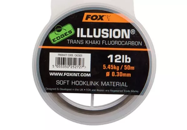 Fox Előkezsinór Edges Illusion Soft Hooklink Trans Khaki (50m/0,30mm/12lb/5,45kg)