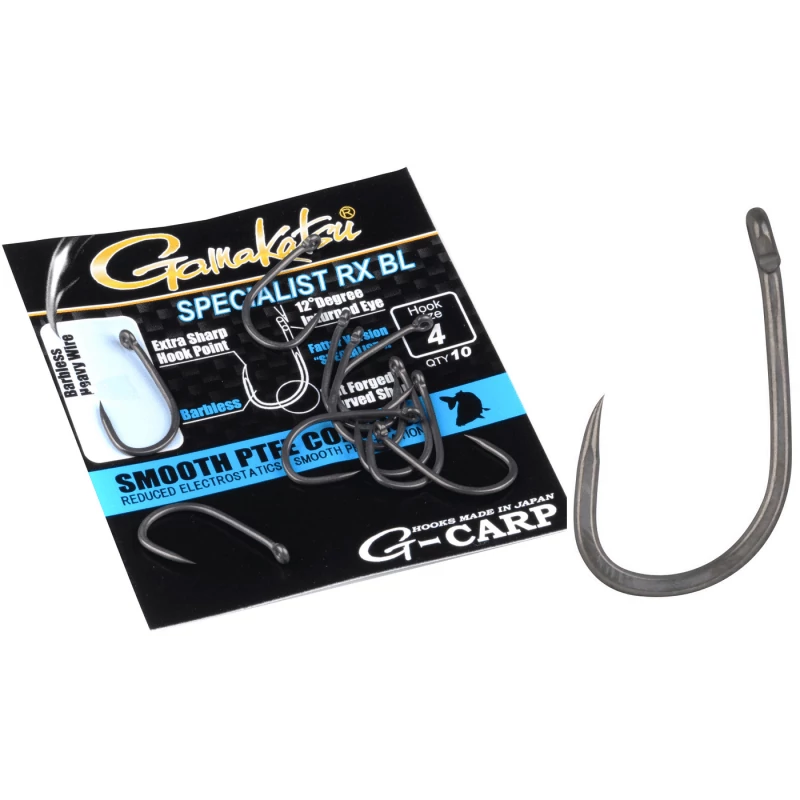 Gamakatsu G-Carp Spec RX Hooks Barbless Grey Szakáll Nélküli Horog