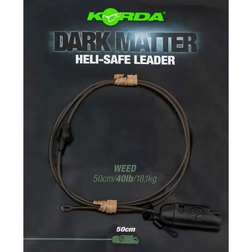 Korda Előkötött Előtét Dark Matter Leader Heli Safe Weed (40lb/50cm)