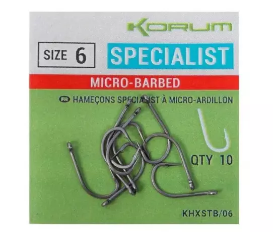 Korum Xpert Specialist Micro Barbed Hooks Horog