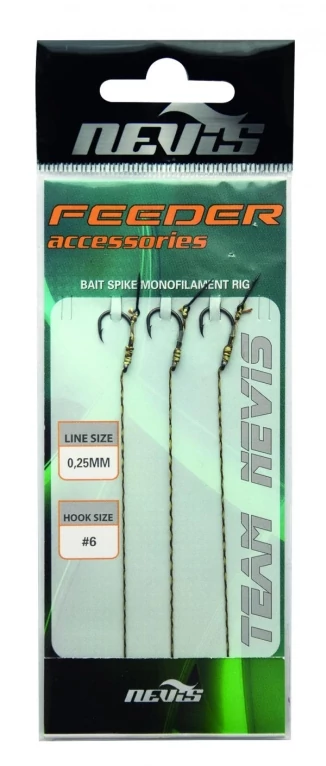 Nevis Feeder Bait Spike Rig Előkötött Feeder Horog Csalitürkével