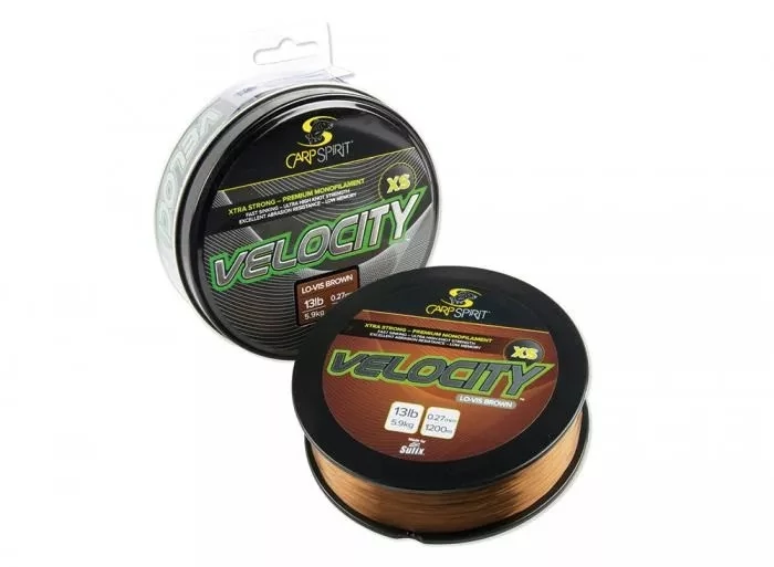 Sufix CarpSpirit Velocity XS monofil zsinór 0,27mm/5,9kg/Lo-Vis-Brown/1200m