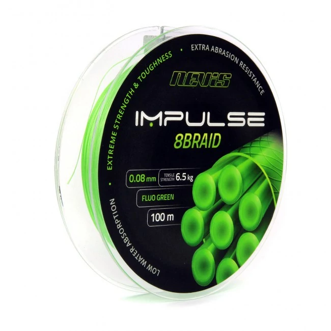 Nevis Impulse 8Braid Fluo Green Fonott Zsinór (100m)